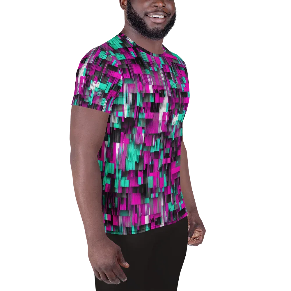 Neon Shard on Men's Athletic T-Shirt — Right