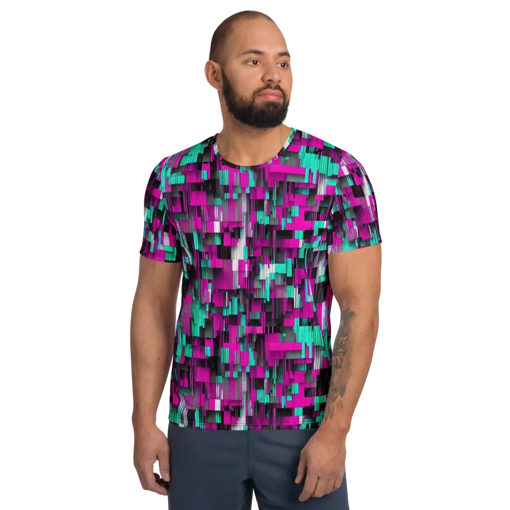 Neon Shard on Men's Athletic T-Shirt — Front