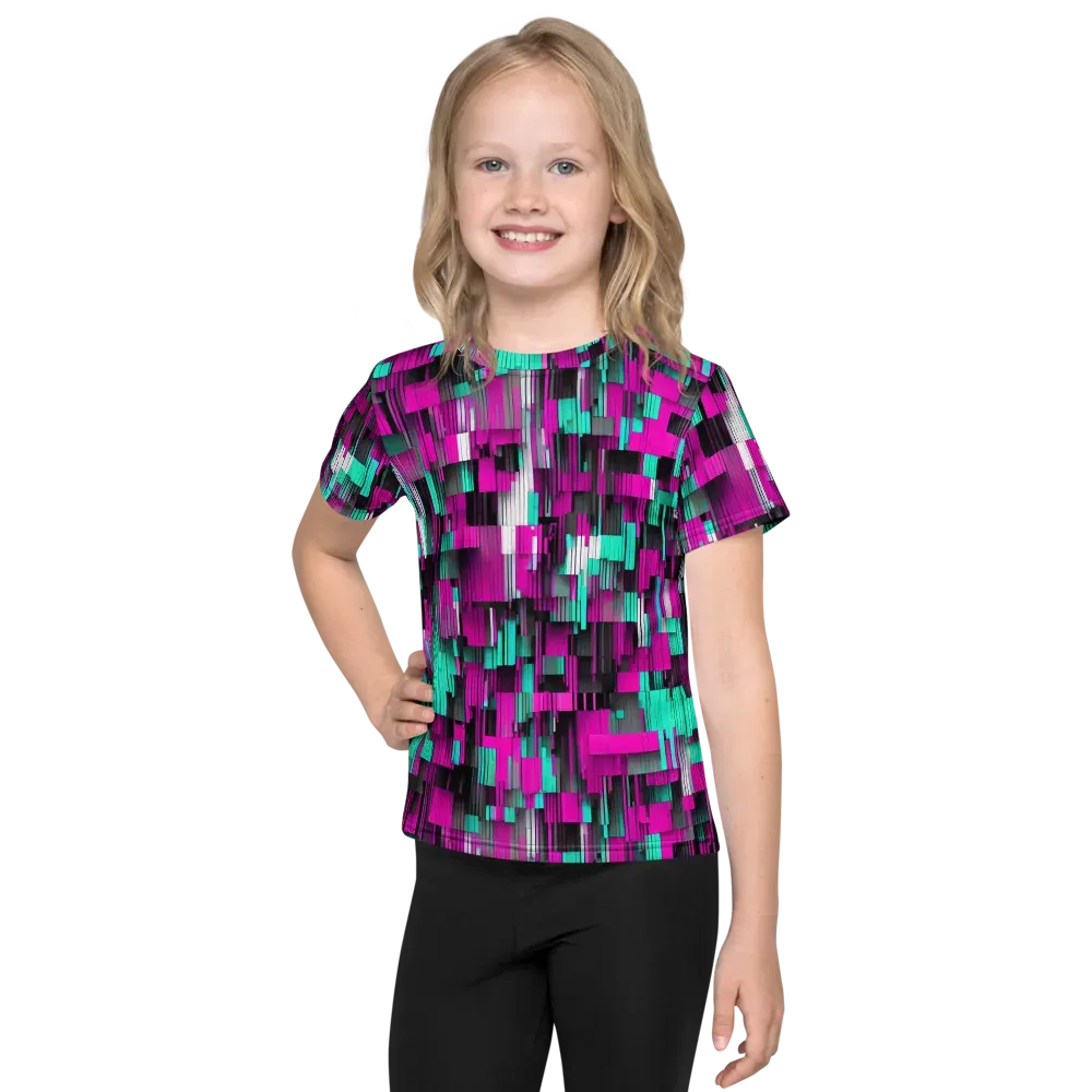 Neon Shard on Kids Crew Neck T-Shirt — Front
