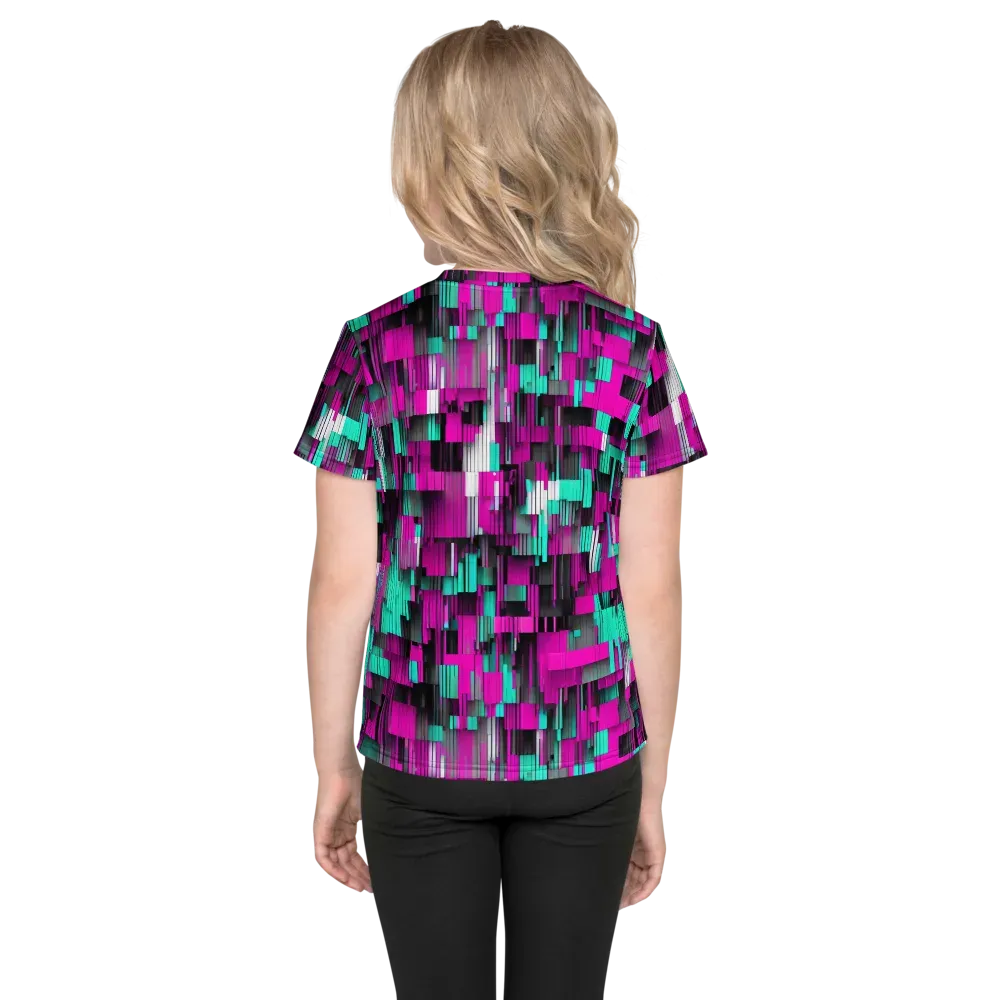 Neon Shard on Kids Crew Neck T-Shirt — Back