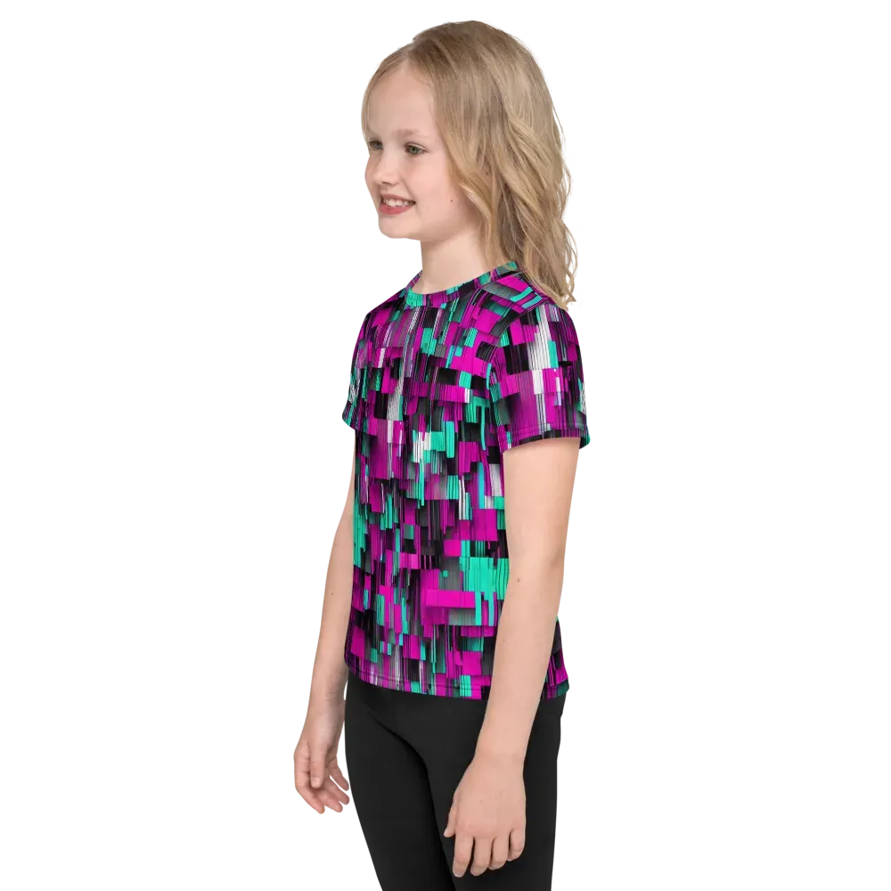 Neon Shard on Kids Crew Neck T-Shirt — Left