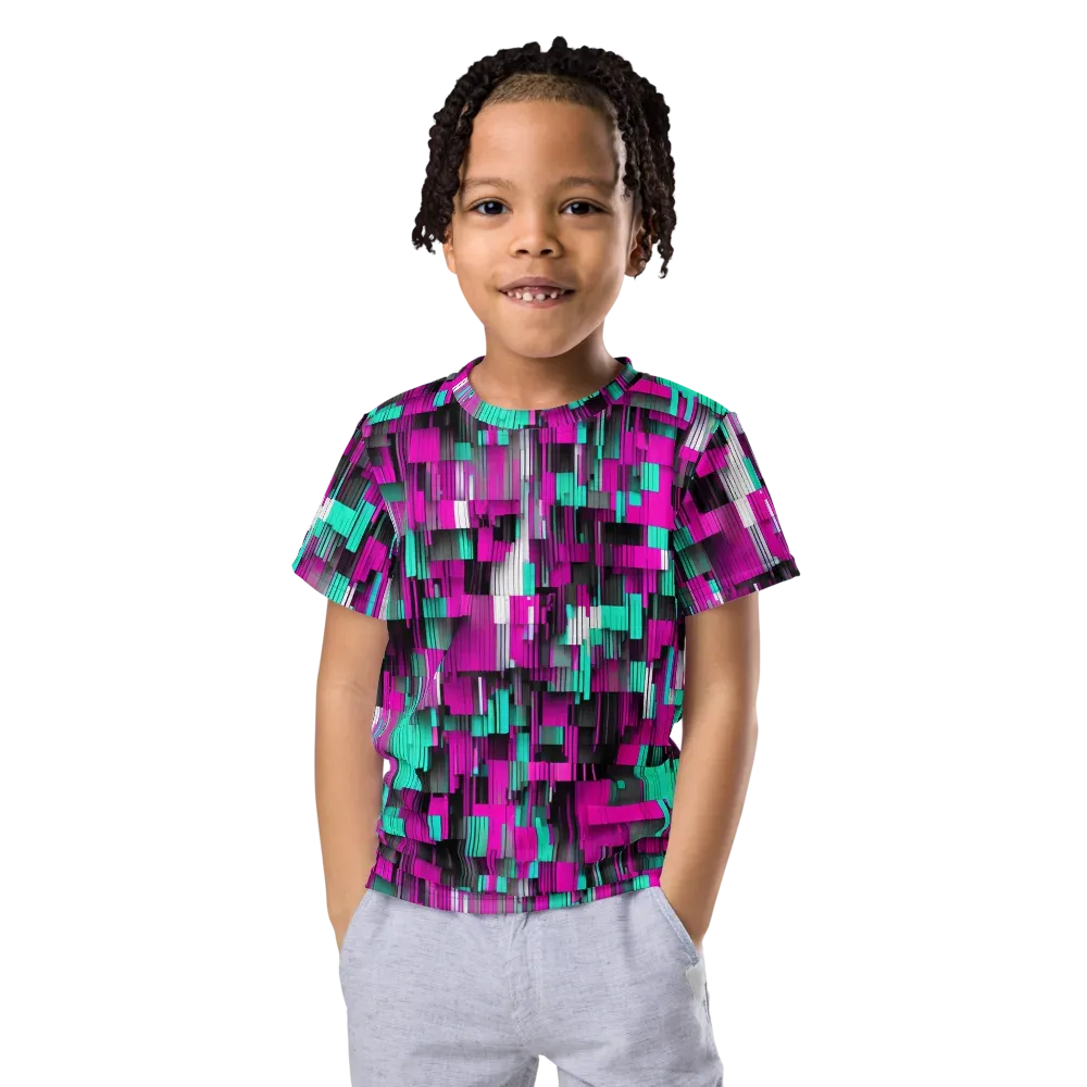 Neon Shard on Kids Crew Neck T-Shirt — Front