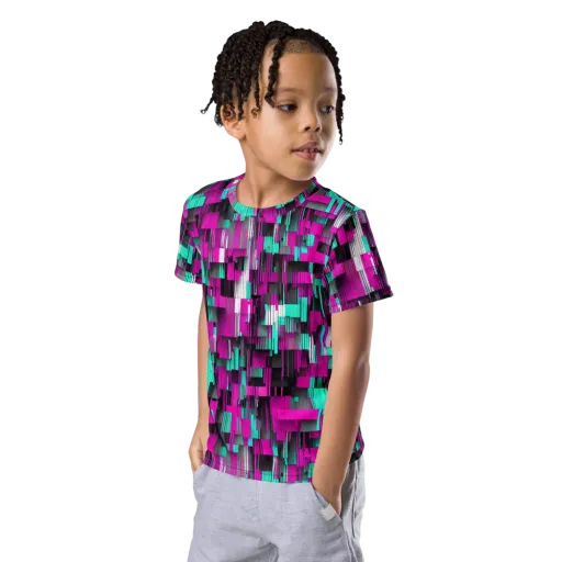 Neon Shard on a Kids Crew Neck T-Shirt