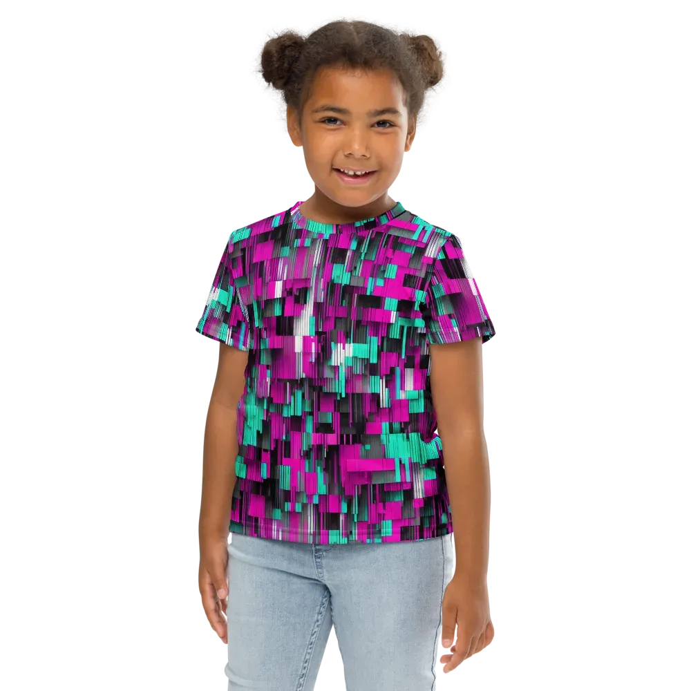 Neon Shard on Kids Crew Neck T-Shirt — Front
