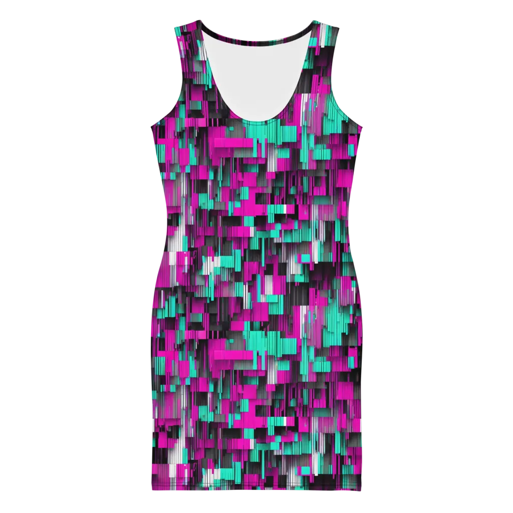 Neon Shard on Bodycon Dress — Front