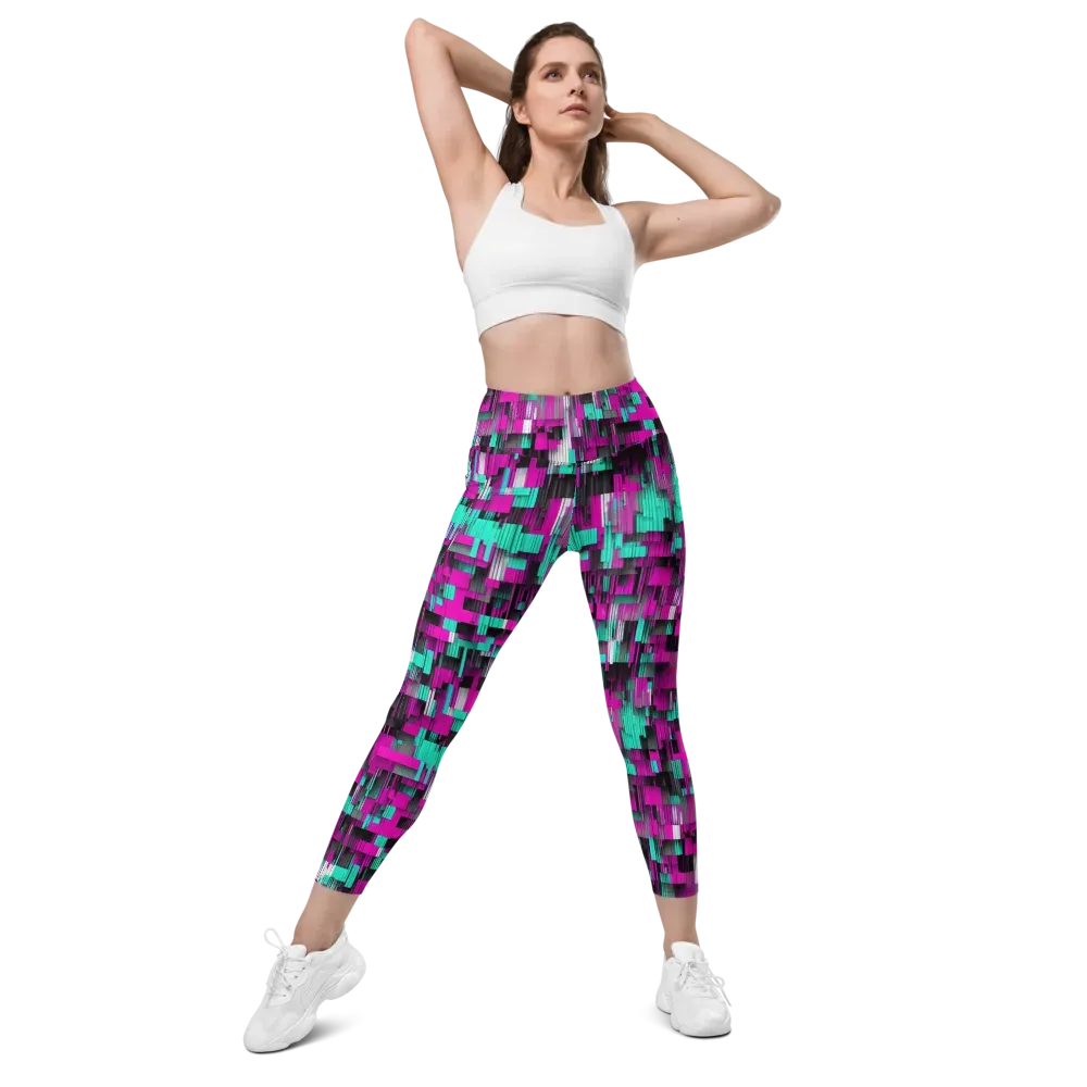 Neon Shard on Leggings with Pockets — Front