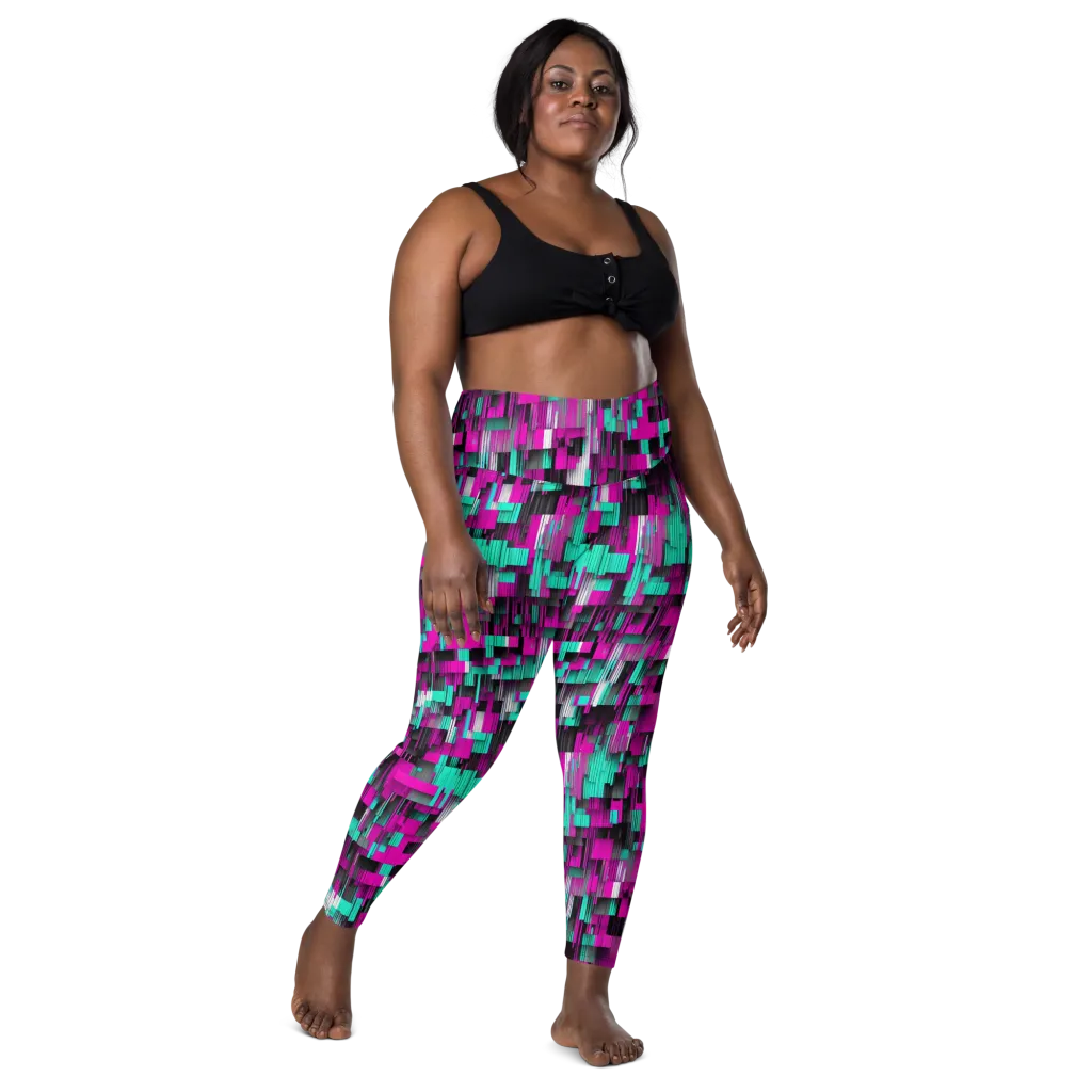 Neon Shard on Leggings with Pockets — Front