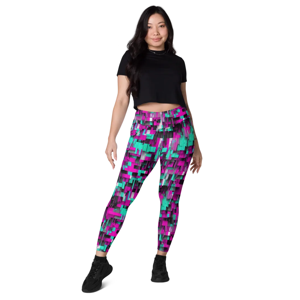 Neon Shard on Leggings with Pockets — Front
