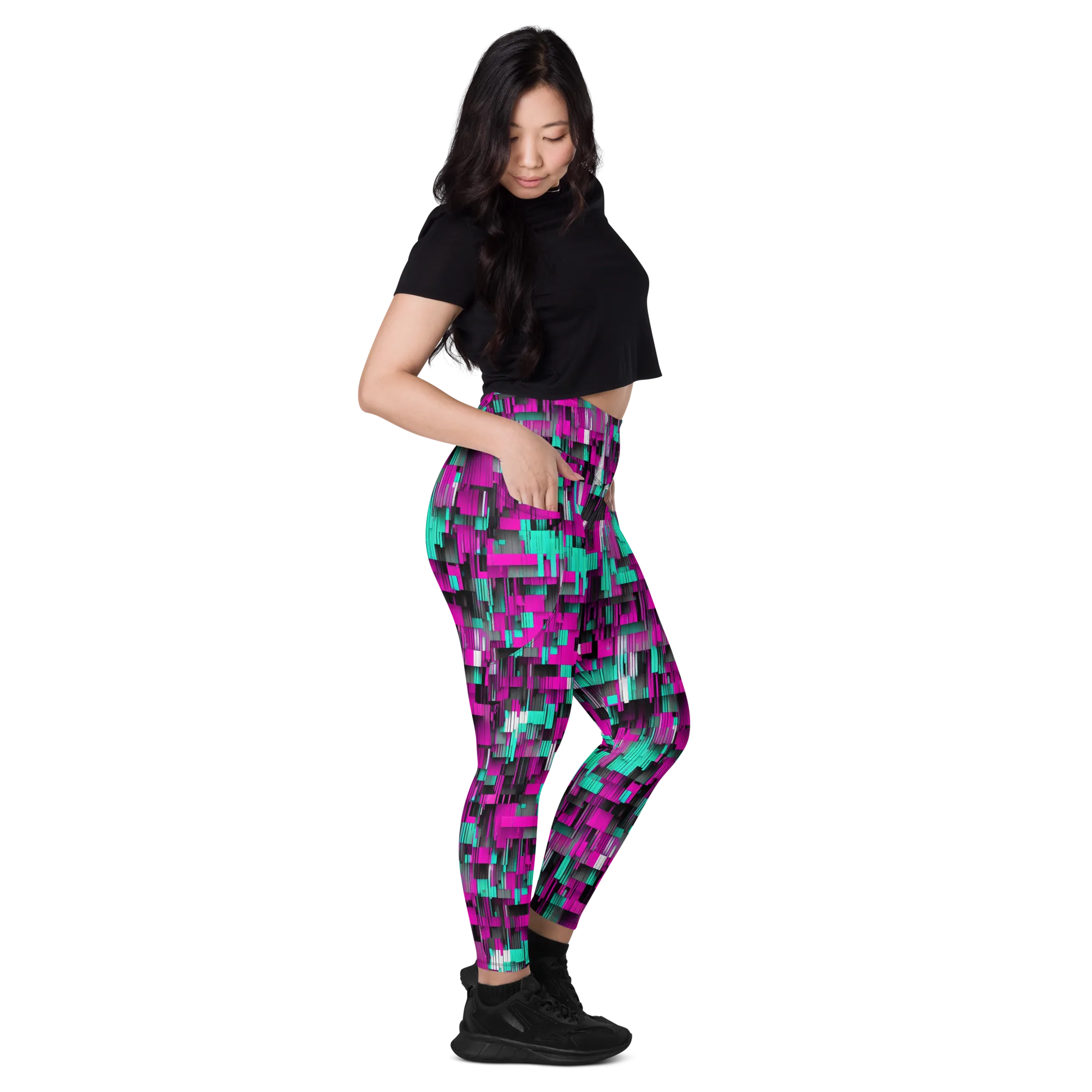 Neon Shard on Leggings with Pockets — Right