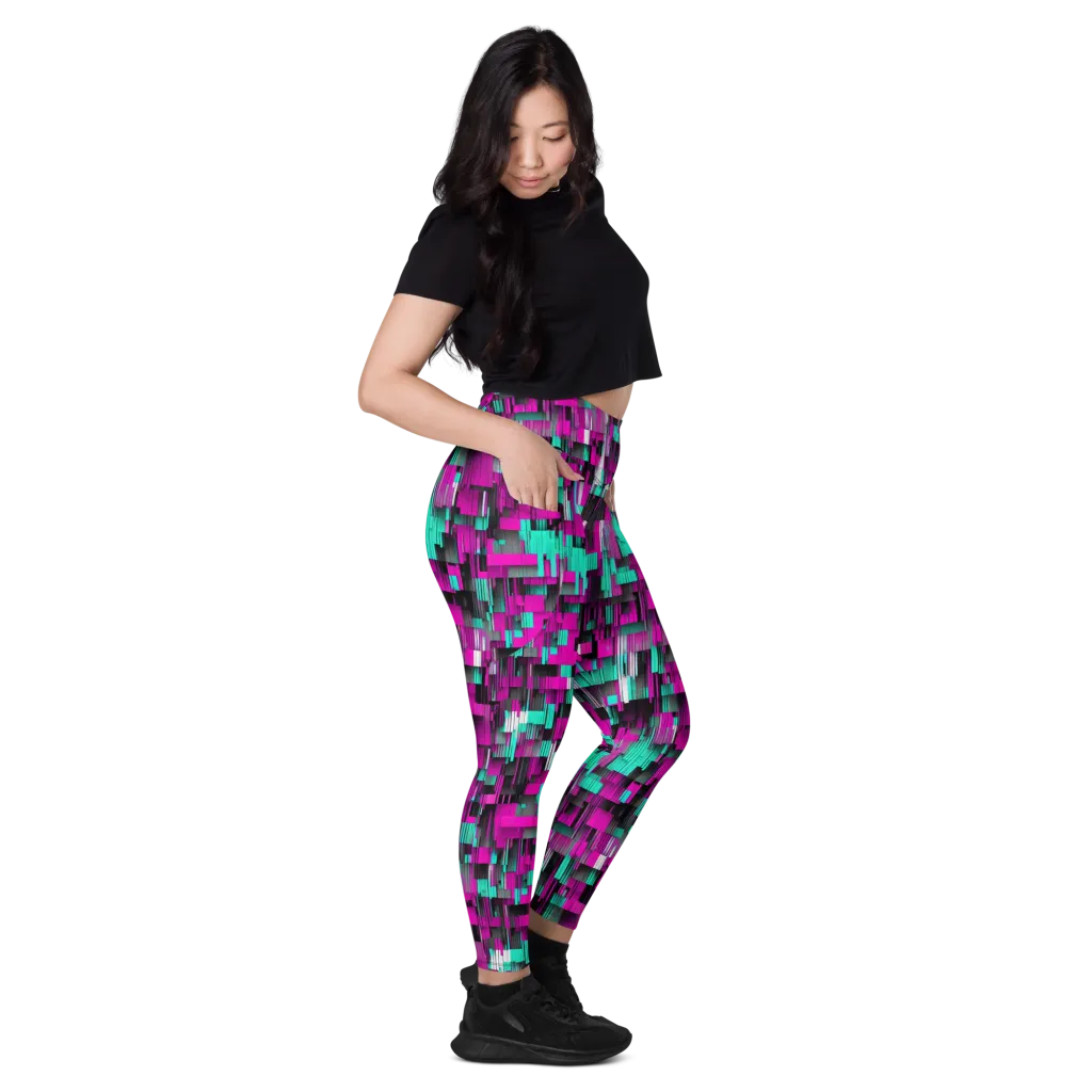 Neon Shard on Leggings with Pockets — Right