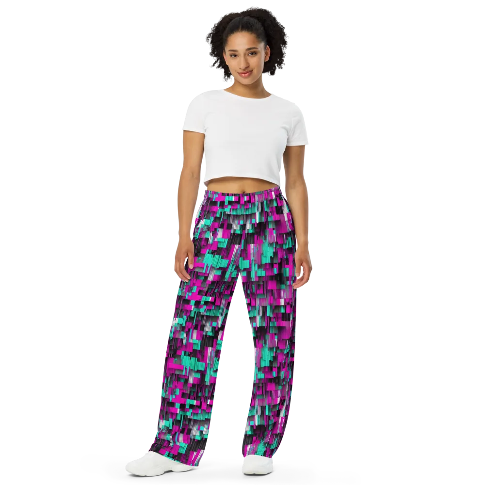 Neon Shard on Wide-Leg Pants — Front