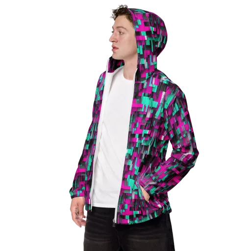 Neon Shard on a Men's Windbreaker