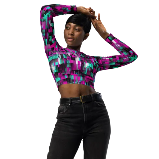Neon Shard on a Long Sleeve Crop Top