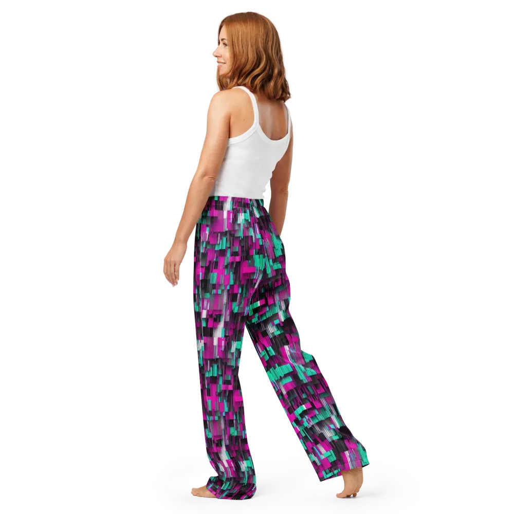 Neon Shard on Women's Pajama Pants — Back
