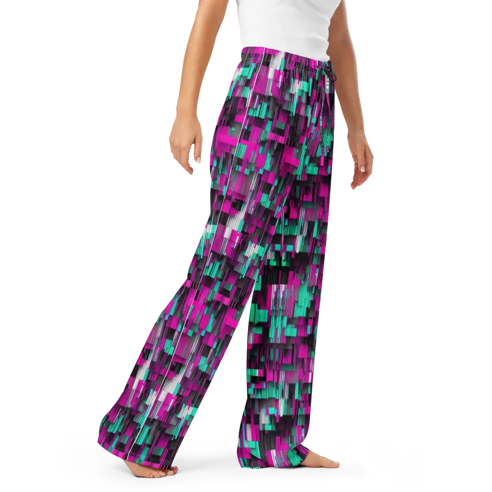 Neon Shard on Women's Pajama Pants — Right Front