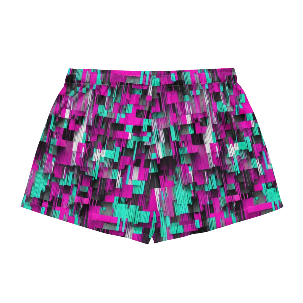 Neon Shard on Women's Pajama Shorts — Back