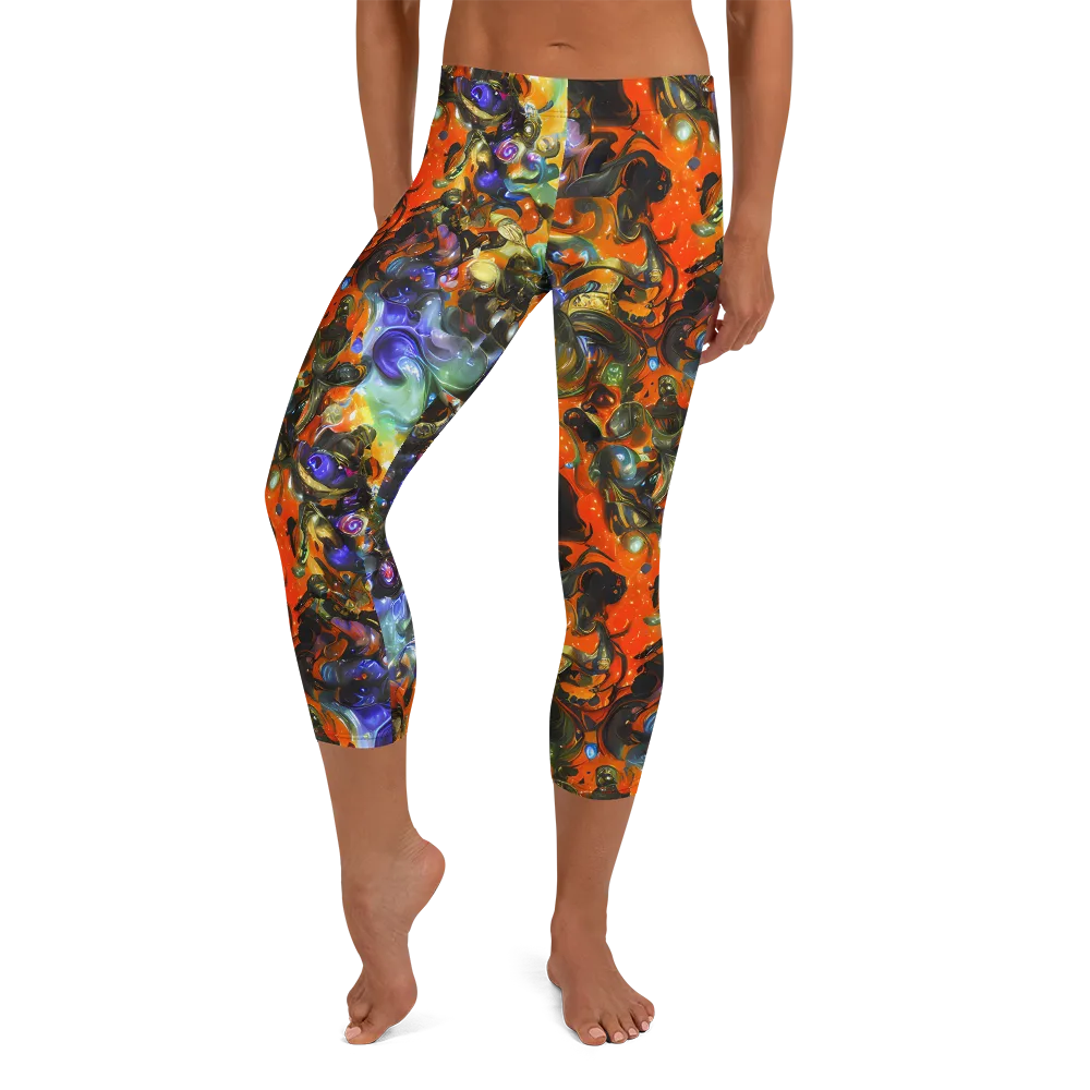 Opal Uprising on Capri Leggings — Front