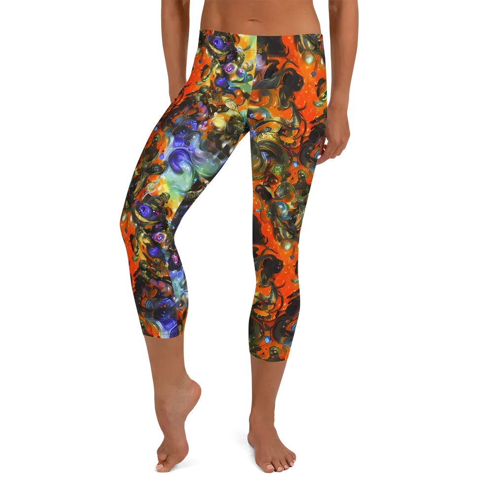 Opal Uprising on Capri Leggings — Front