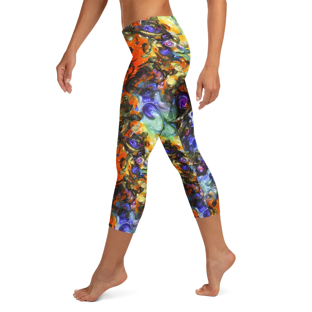 Opal Uprising on Capri Leggings — Left