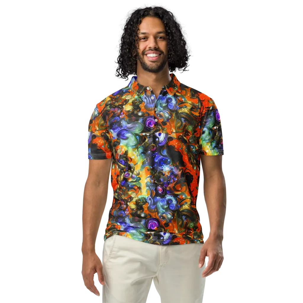 Opal Uprising on Men's Slim Fit Polo Shirt — Front
