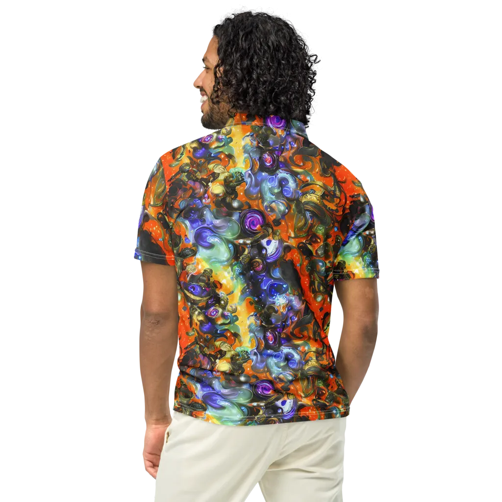 Opal Uprising on Men's Slim Fit Polo Shirt — Back