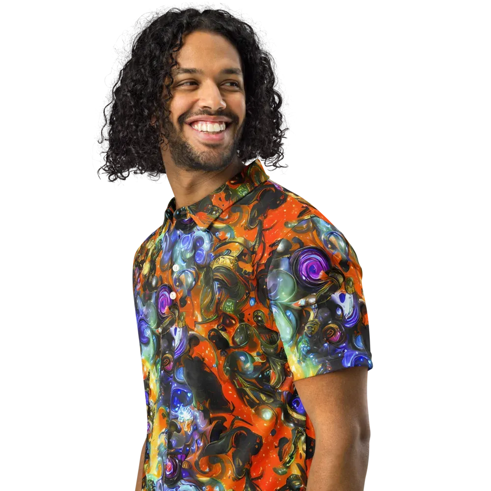 Opal Uprising on Men's Slim Fit Polo Shirt — Left Front