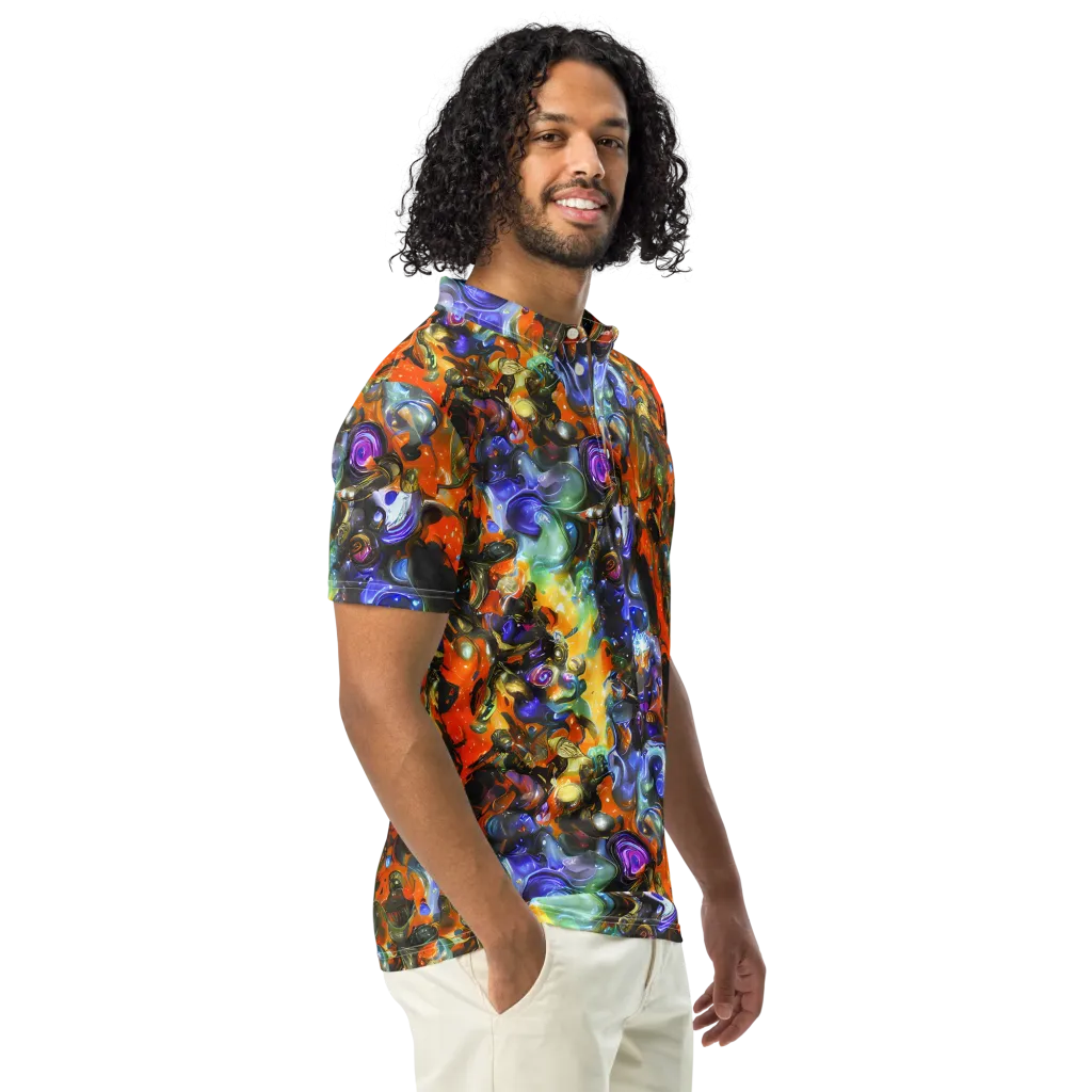 Opal Uprising on Men's Slim Fit Polo Shirt — Right Front