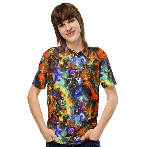 Opal Uprising on a Men's Slim Fit Polo Shirt