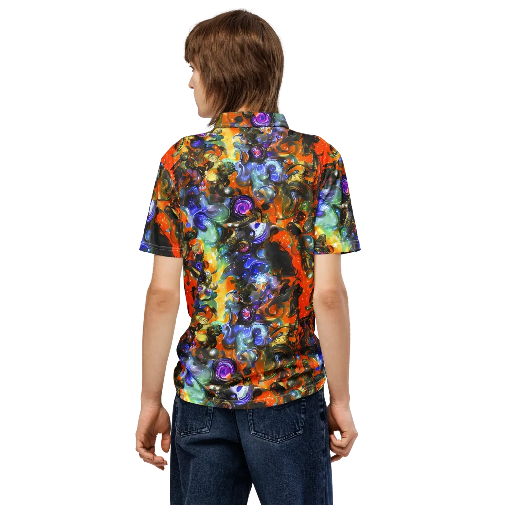 Opal Uprising on Men's Slim Fit Polo Shirt — Back