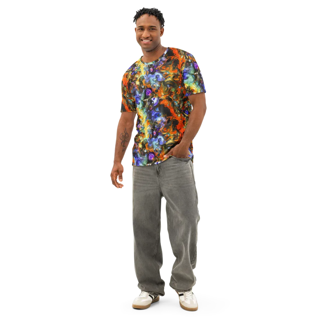 Opal Uprising on Men's Cotton Crew Neck T-Shirt — Front