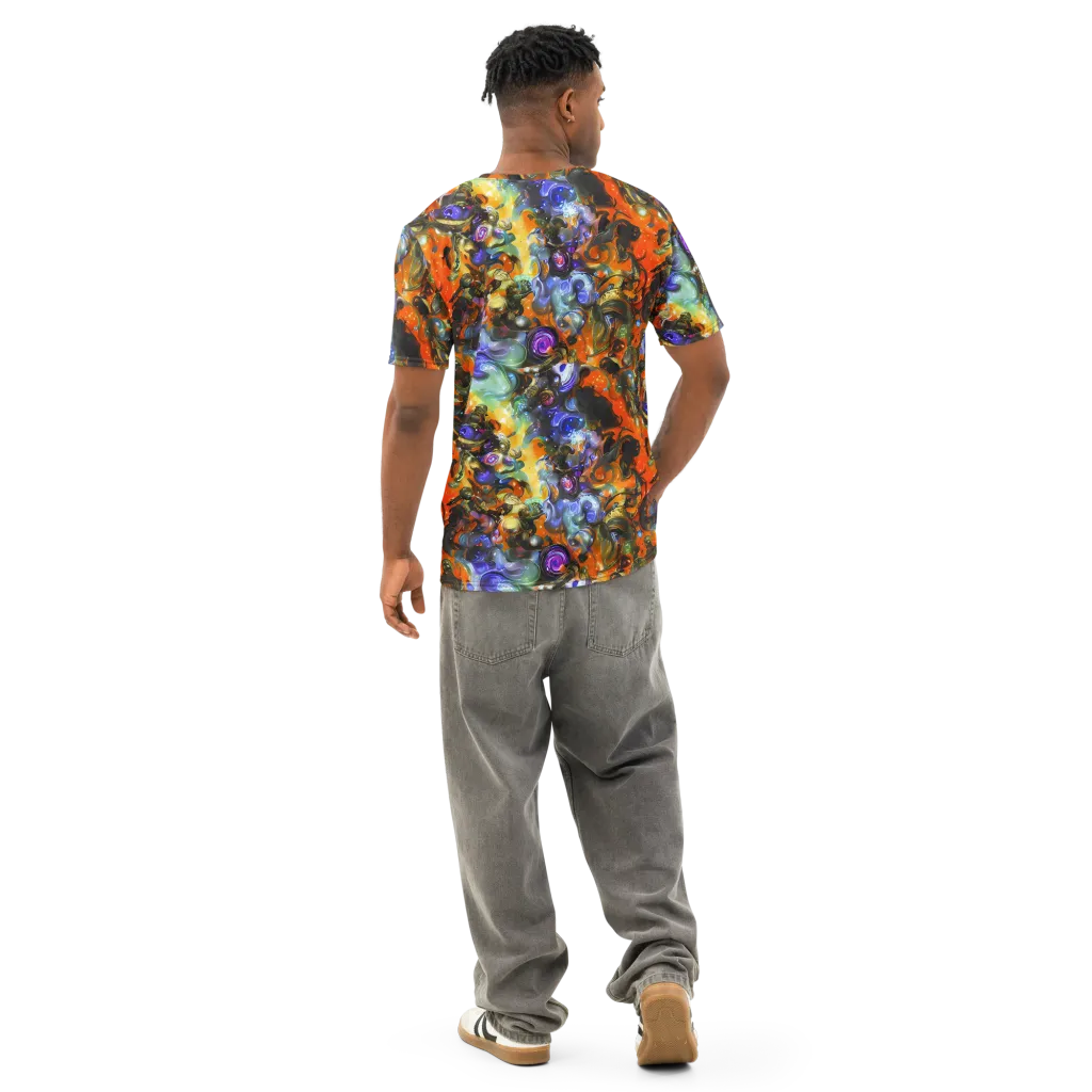 Opal Uprising on Men's Cotton Crew Neck T-Shirt — Back
