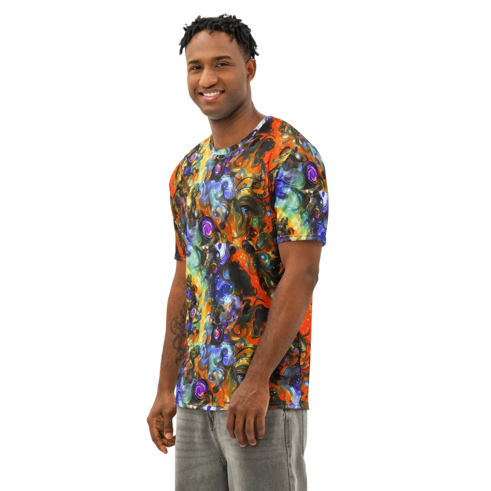Opal Uprising on Men's Cotton Crew Neck T-Shirt — Left Front
