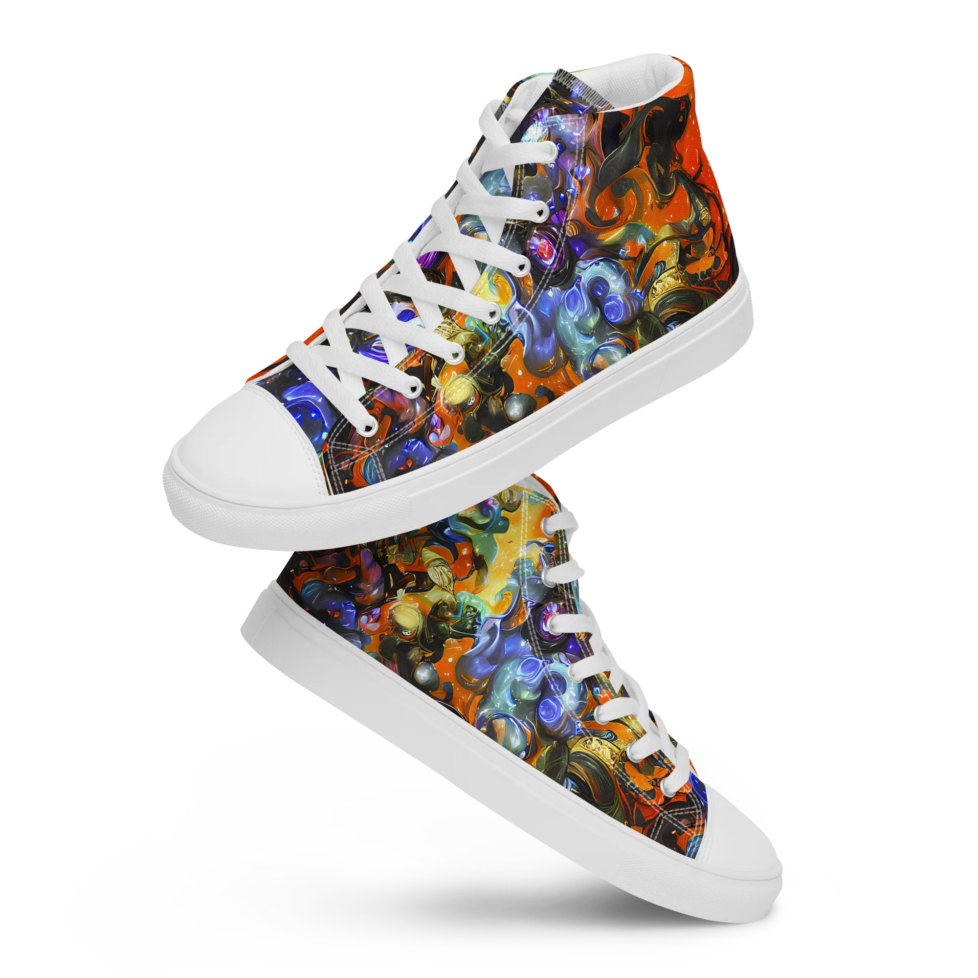 Opal Uprising on Men's High Top Canvas Shoes — Front
