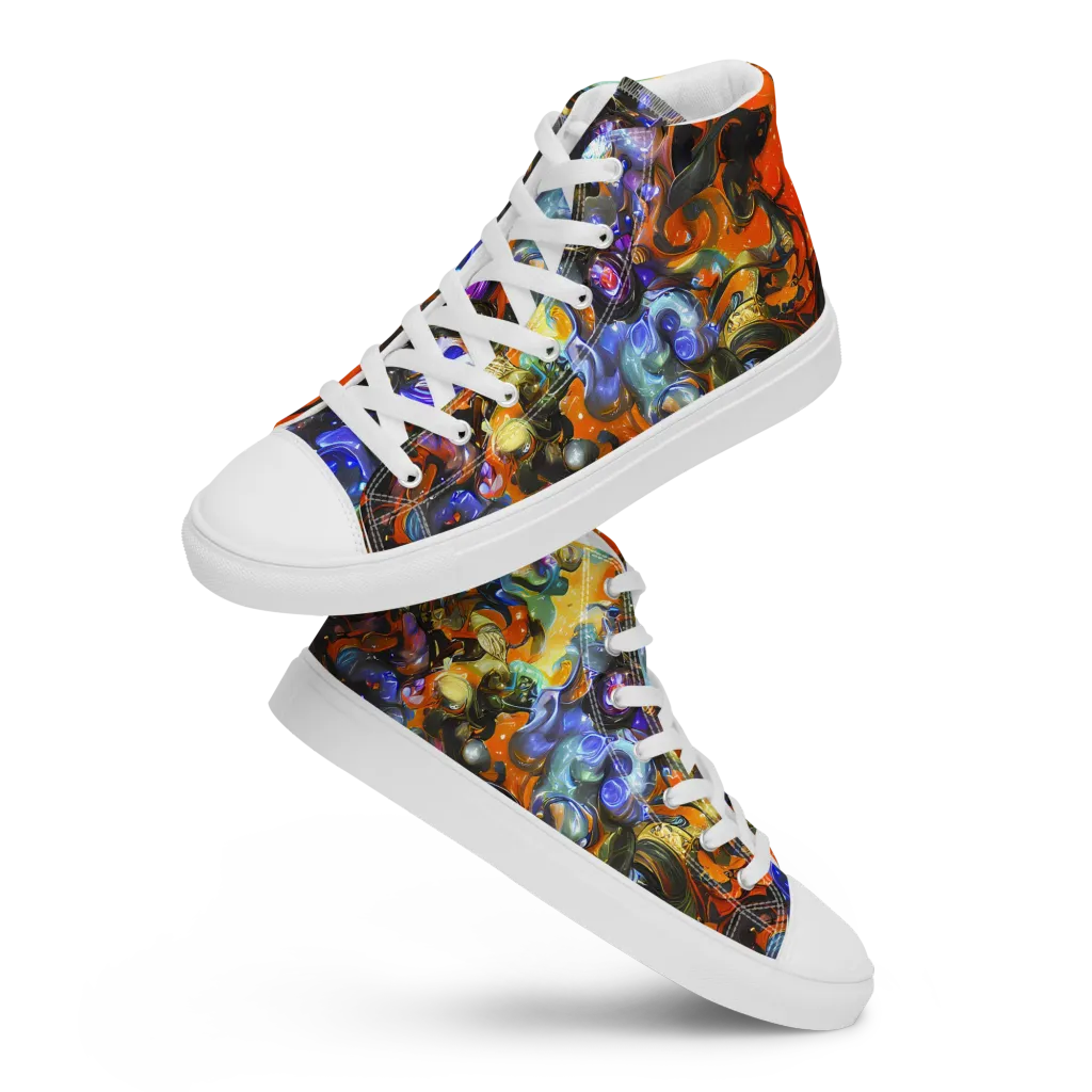 Opal Uprising on Men's High Top Canvas Shoes — Front