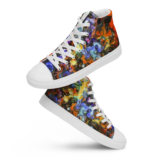 Opal Uprising on a Men's High Top Canvas Shoes