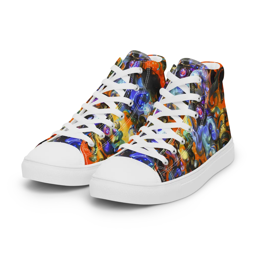 Opal Uprising on Women's High Top Canvas Shoes — Left Front