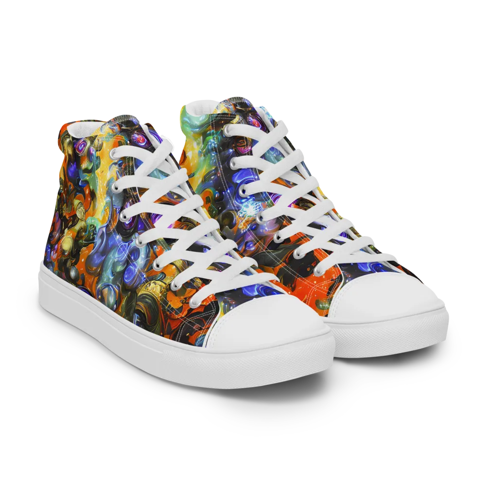 Opal Uprising on Women's High Top Canvas Shoes — Right Front