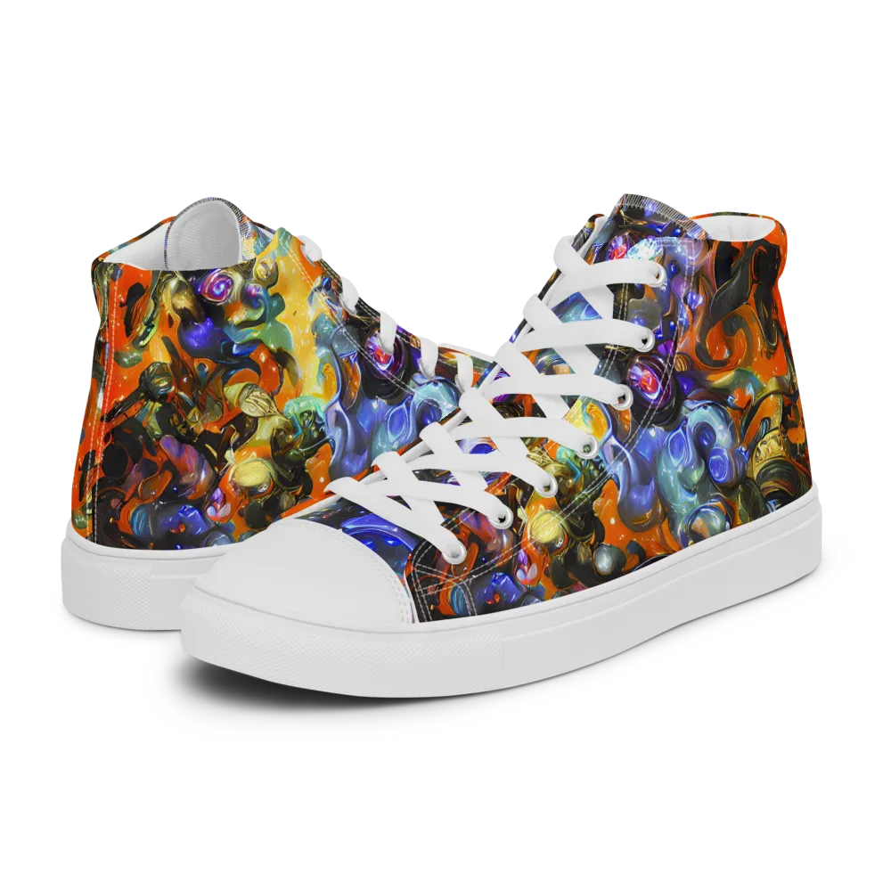 Opal Uprising on Women's High Top Canvas Shoes — Left