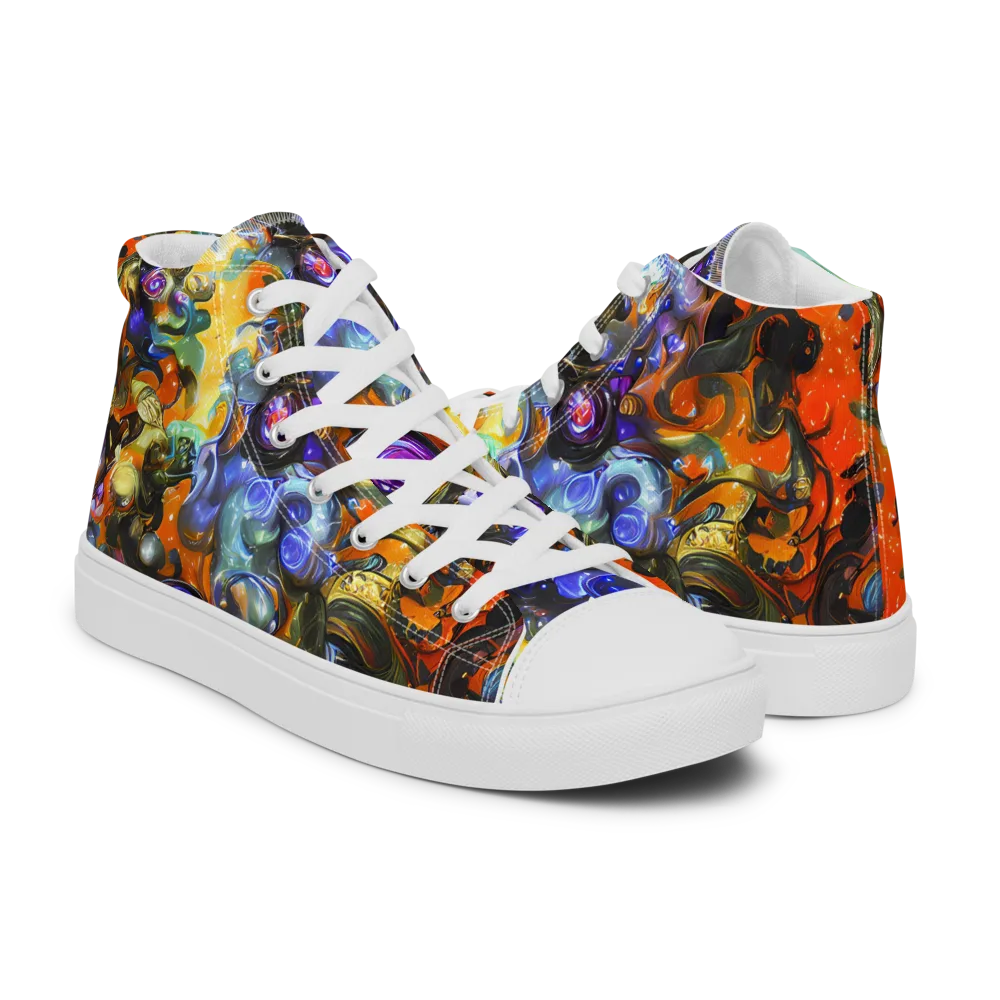 Opal Uprising on Women's High Top Canvas Shoes — Right
