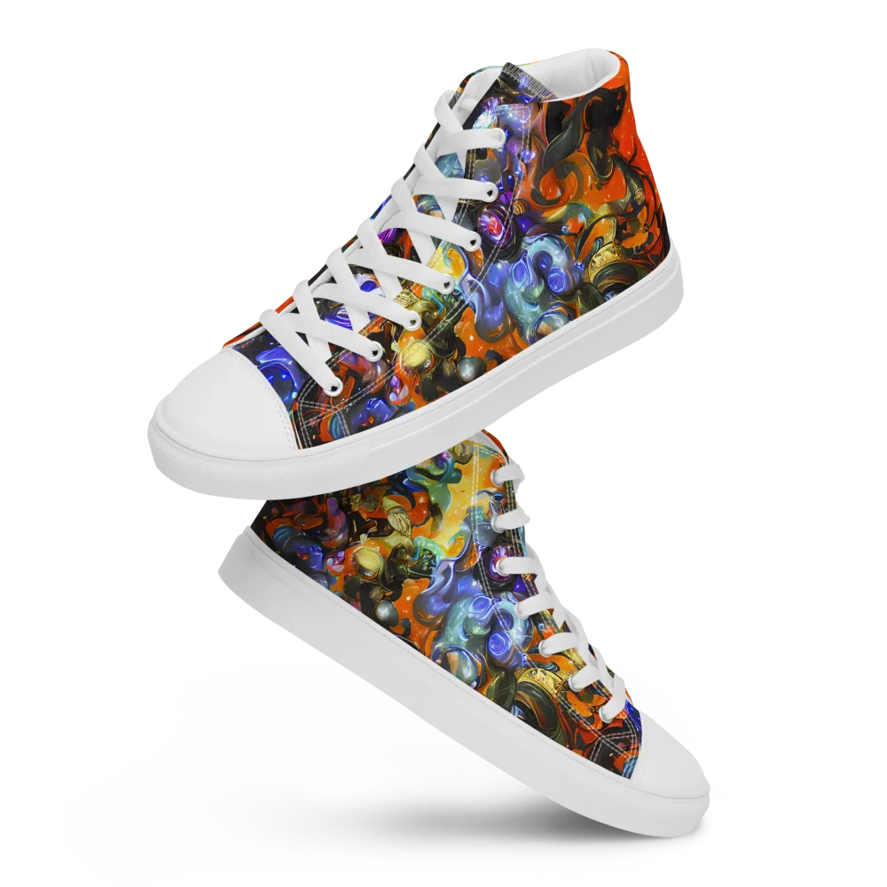 Opal Uprising on Women's High Top Canvas Shoes — Front