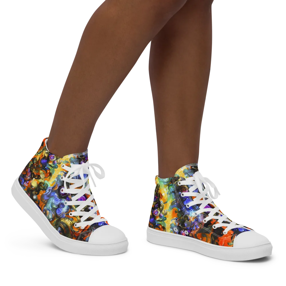 Opal Uprising on Women's High Top Canvas Shoes — Right