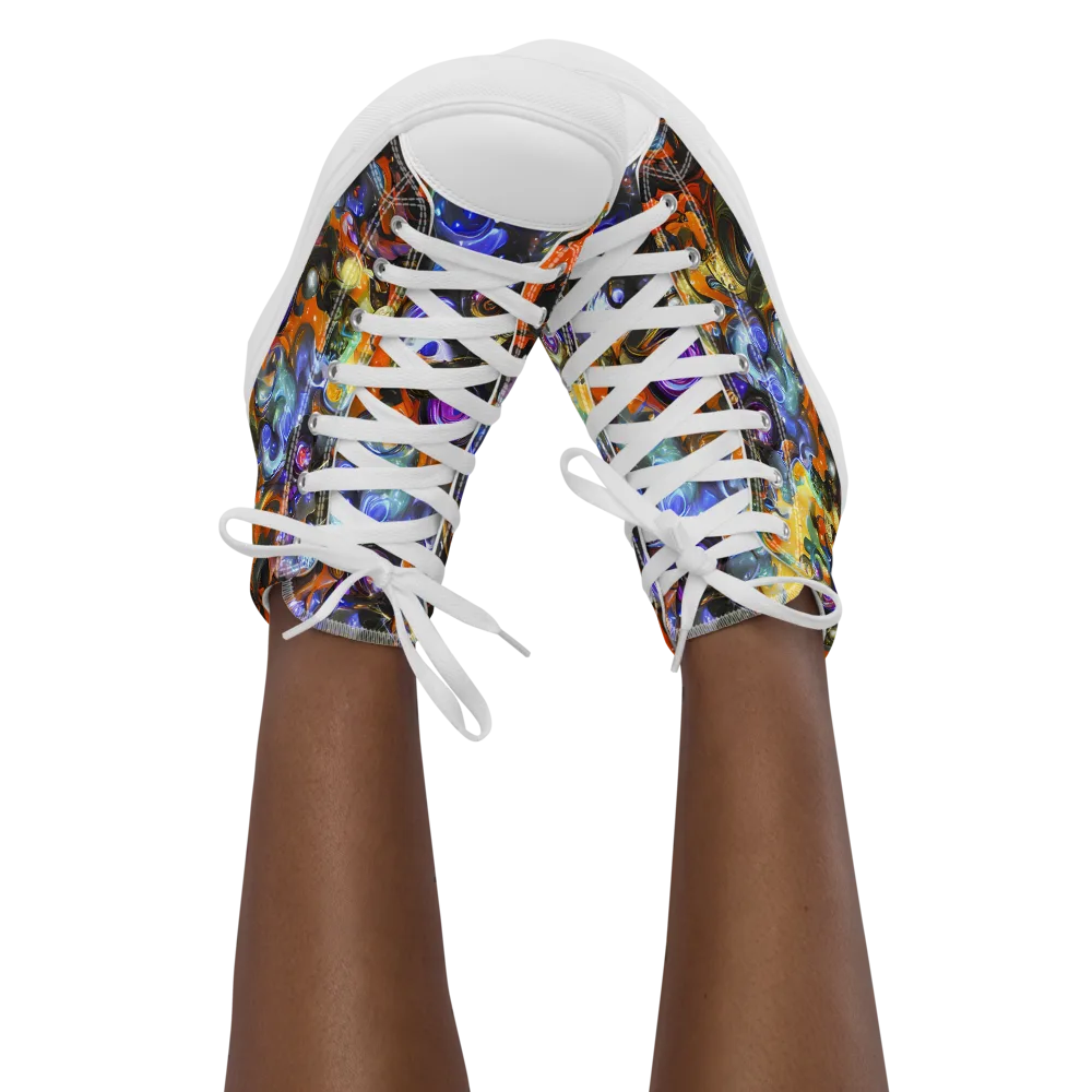 Opal Uprising on Women's High Top Canvas Shoes — Front