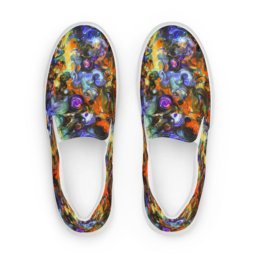 Opal Uprising on Men's Slip-On Canvas Shoes — Front