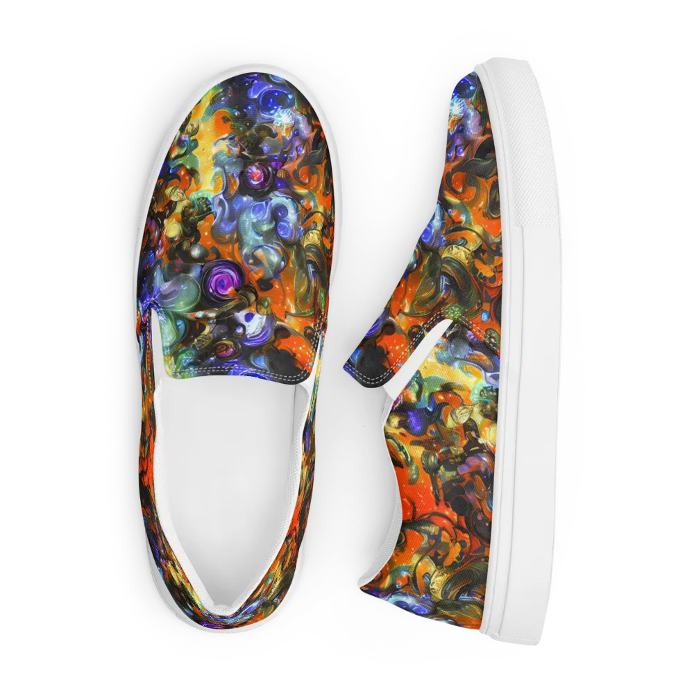 Opal Uprising on Men's Slip-On Canvas Shoes — Front