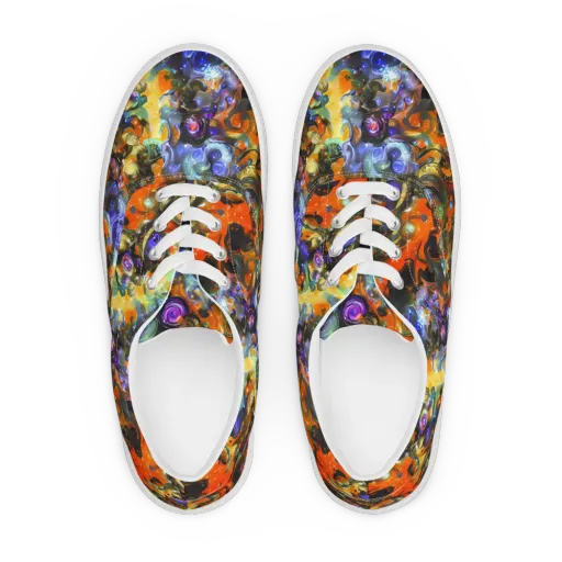 Opal Uprising on a Men's Lace-Up Canvas Shoes