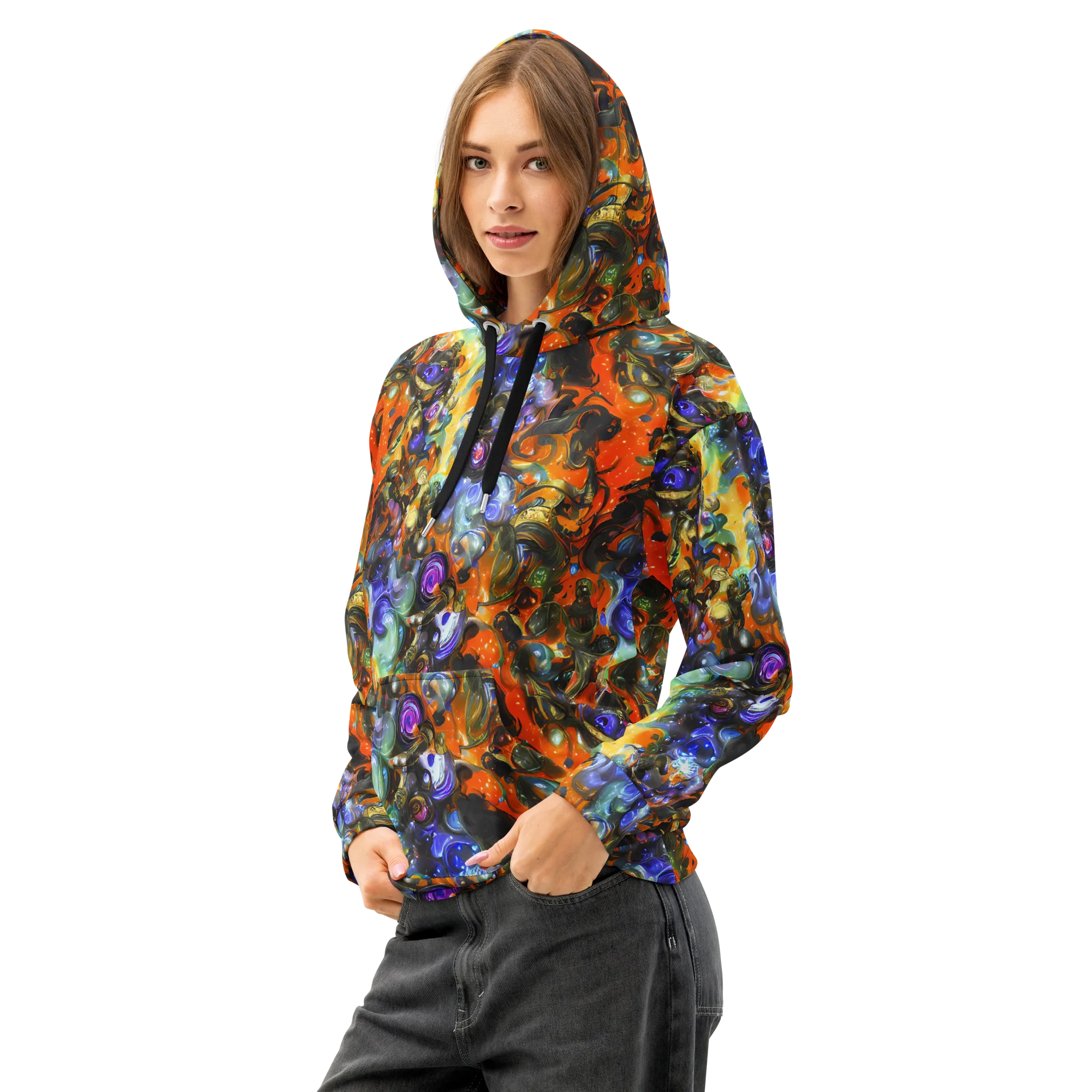 Opal Uprising on Cotton Hoodie — Left Front