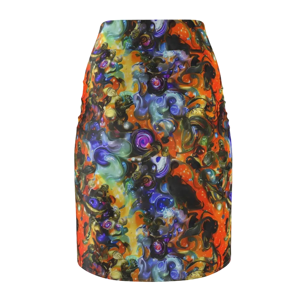 Opal Uprising on Pencil Skirt — Back