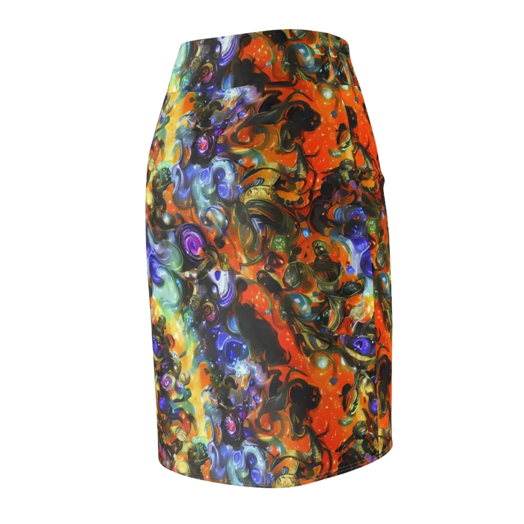 Opal Uprising on Pencil Skirt — Back Side