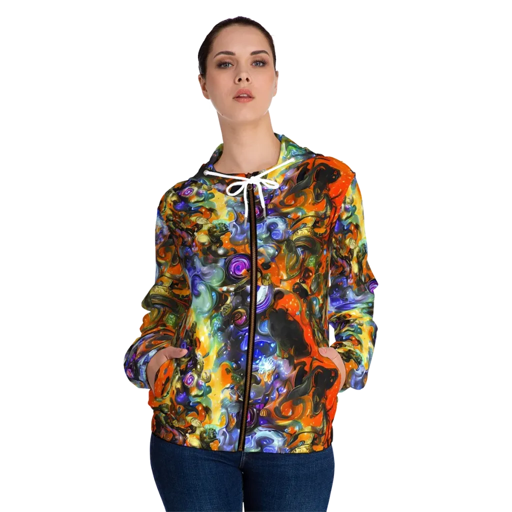 Opal Uprising on Women's Full-Zip Hoodie — Front On Person