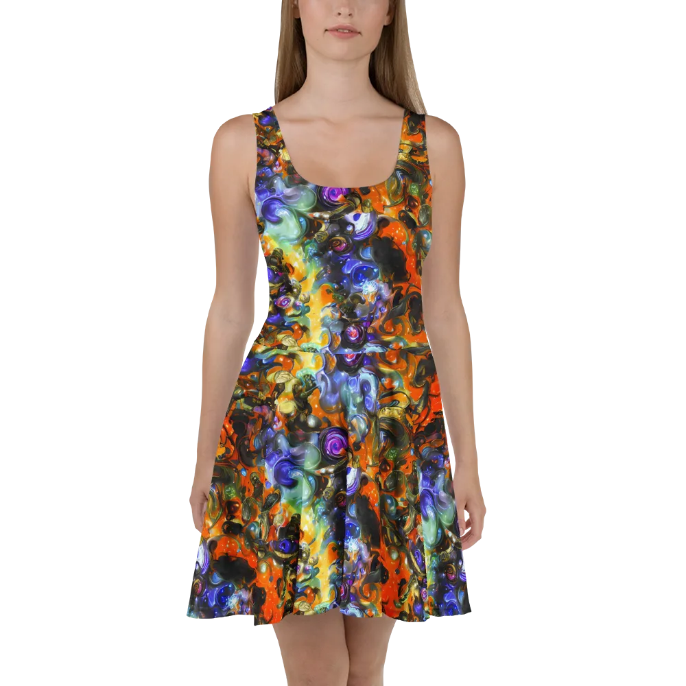 Opal Uprising on Skater Dress — Front